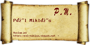 Pál Miklós névjegykártya