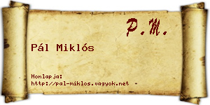 Pál Miklós névjegykártya